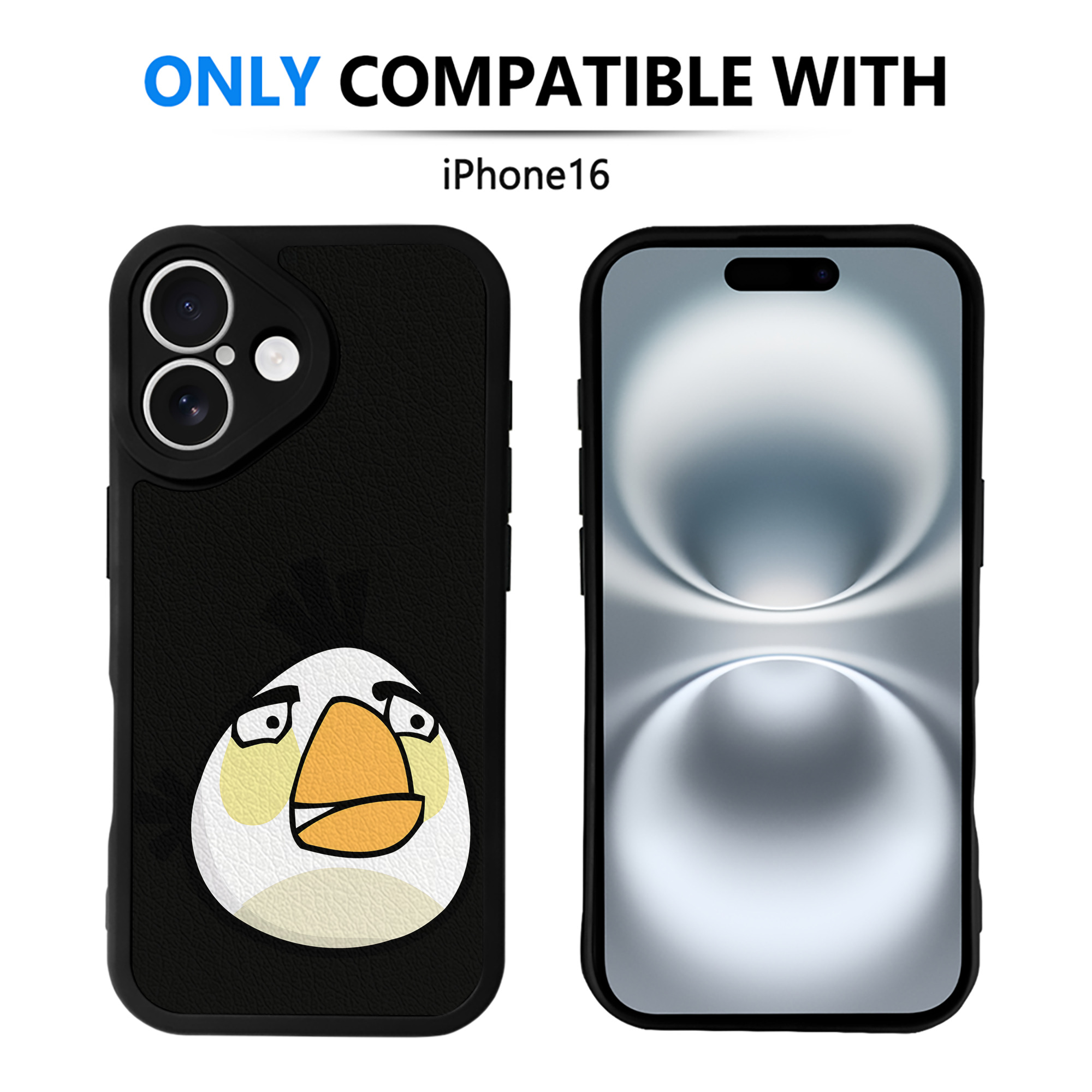 （画像用） Angry Birds アングリーバード 【iPhone 16シリーズ対応】シリコンスマホケース（レザー調） 材質：シリコン